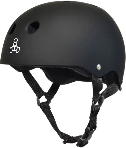 TRIPLE 8 HELMET SWEATSAVER BLACK MATTE W/ WHITE LOGO S