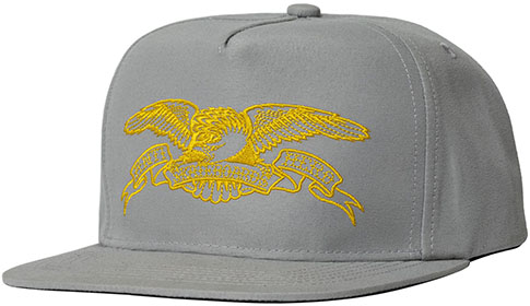 ANTI-HERO BASIC EAGLE SNAPBACK HAT GUNMETAL/GOLD