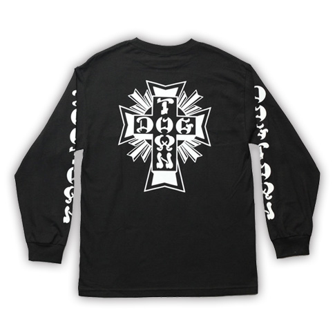 DOGTOWN CROSS LOGO BLACK LS  M