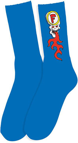 FOUNDATION SKULL FIRE SOCKS BLUE