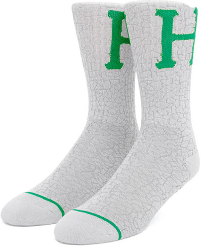 HUF QUAKE CLASSIC H SOCKS WHITE