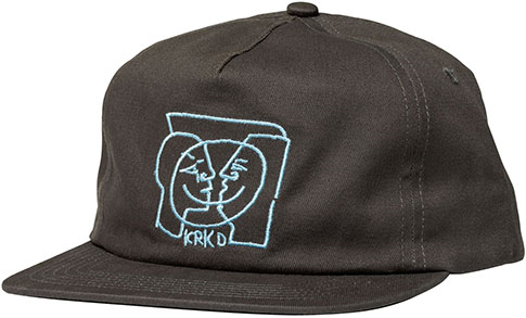 KROOKED KRKD MOONSMILE SNAPBACK HAT CHARCOAL