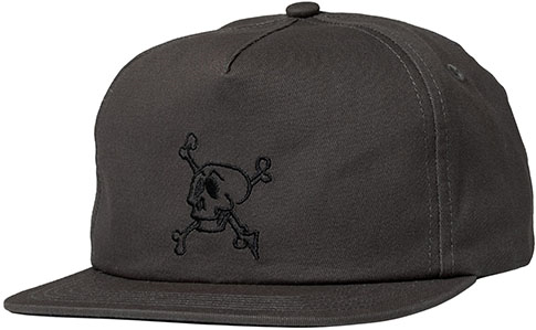 KROOKED STYLE SNAPBACK HAT CHARCOAL/BLACK