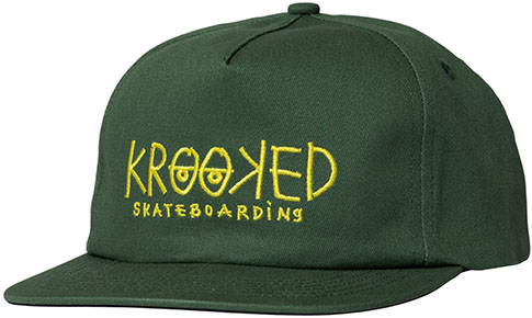 KROOKED KROOKED EYES SNAPBACK HAT DARK GREEN/YELLOW