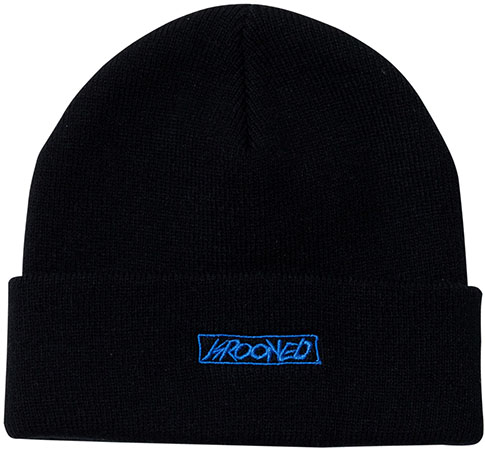 KROOKED MOONSMILE SCRIPT CUFF BEANIE BLACK/BLUE