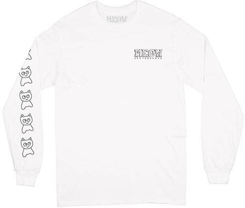 MEOW BIG CAT WHITE LS M