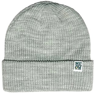 MEOW STACKED LOGO CUFFED BEANIE HEATHER GREY