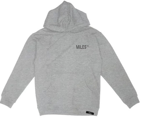 MILES LOGO HIT HEATHER GREY HD/SWT M