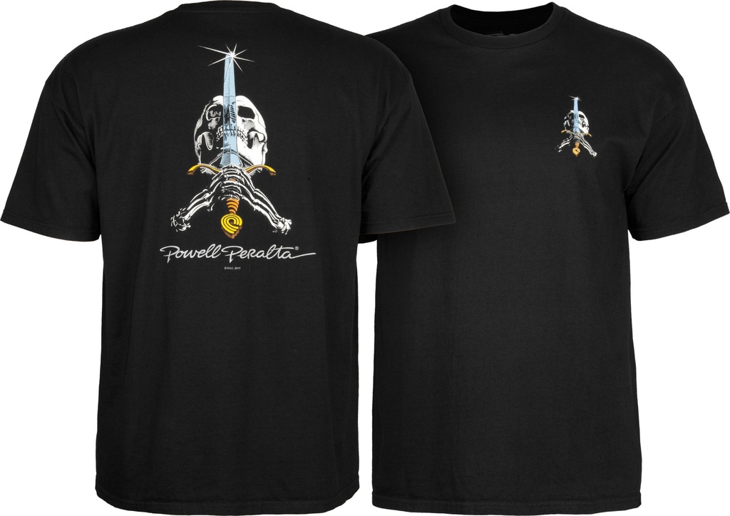 POWELL CLASSIC SKULL & SWORD BLACK SS XXL