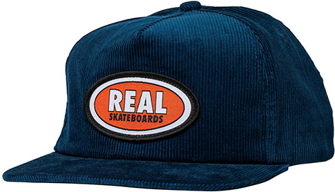 REAL OVAL SNAPBACK HAT NAVY/RED