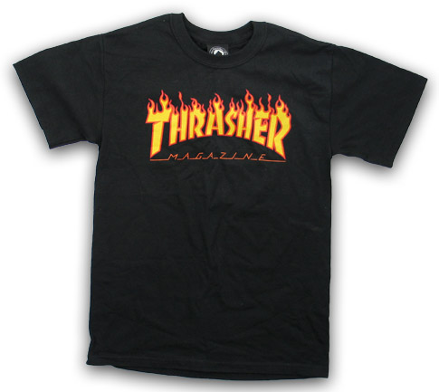 THRASHER FLAME BLACK SS XL