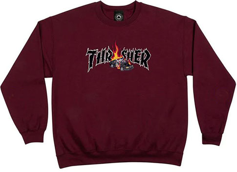 THRASHER COP CAR MAROON CREW/SWT M