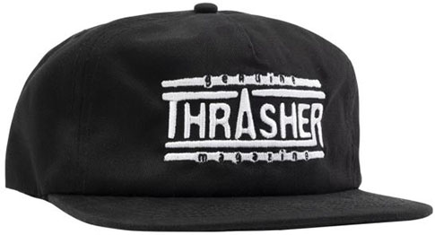 THRASHER GENUINE LOGO SNAPBACK HAT BLACK