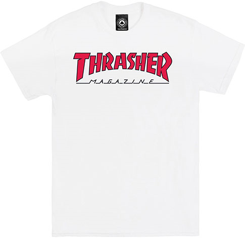 THRASHER OUTLINED WHITE/RED SS M