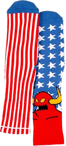 TOY MACHINE AMERICAN MONSTER SOCKS RED