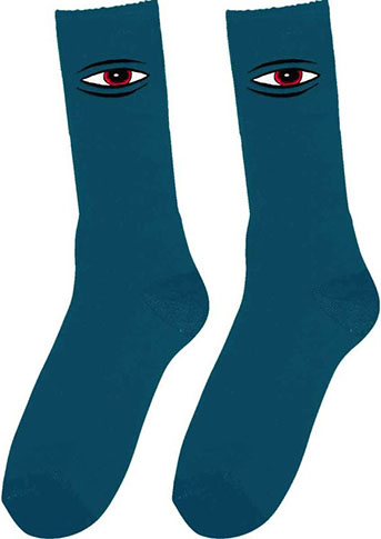 TOY MACHINE SECT EYE EMBROIDERED SOCKS OCEAN