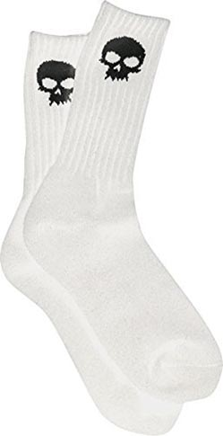 ZERO SKULL WHITE CREW SOCKS