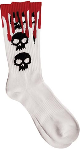 ZERO 3 SKULL BLOOD SOCKS WHITE