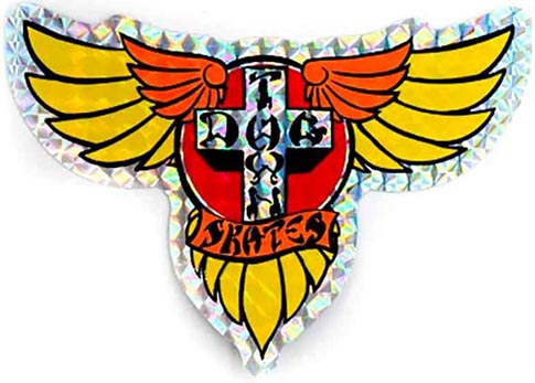 DOGTOWN WINGS PRISMATIC STICKER 4"