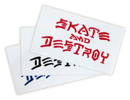 THRASHER SKATE AND DESTROY MED STICKER