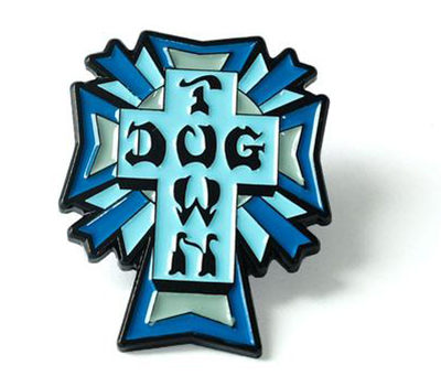 DOGTOWN CROSS LOGO COLOR BLUE ENAMEL PIN