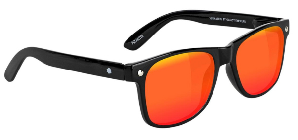 GLASSY LEONARD BLACK/RED MIRROR POLARIZED SUNGLASSES