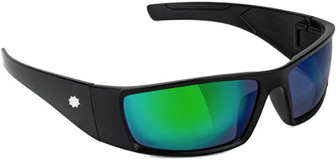 GLASSY PEET BLACK/GREEN MIRROR POLARIZED SUNGLASSES