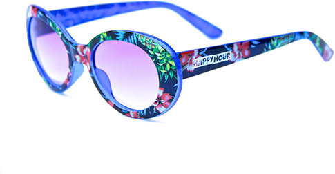 HAPPY HOUR BEACH PARTY BLUE HAWAIIAN SUNGLASSES