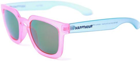 HAPPY HOUR WOLF PUP PINK/CLEAR BLUE SUNGLASSES