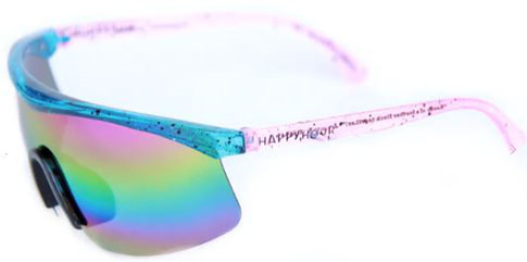 HAPPY HOUR FIRE BIRDS BLUE LIGHTNING/RAINBOW MIRROR POLARIZED SUNGLASSES