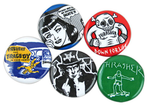 THRASHER USUAL SUSPECTS BUTTON 5PK