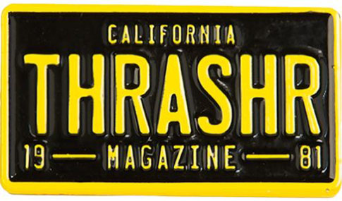 THRASHER LICENSE PLATE LAPEL PIN