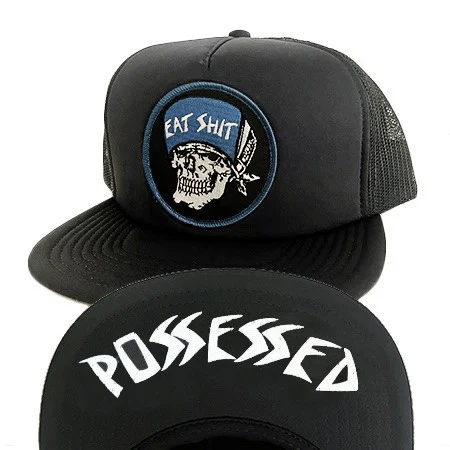 DOGTOWN X SUICIDAL SKATES EAT SHIT PATCH FLIP MESH HAT BLACK