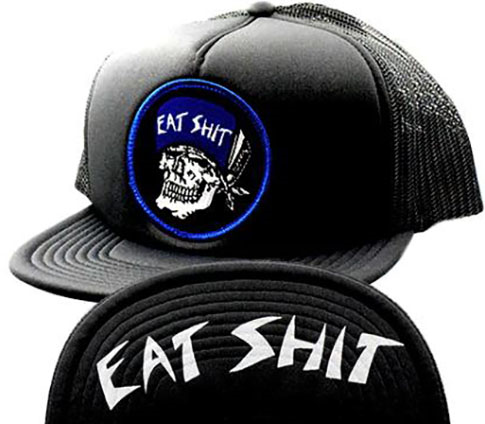 DOGTOWN X SUICIDAL SKATES EAT SHIT PATCH FLIP MESH HAT BLACK