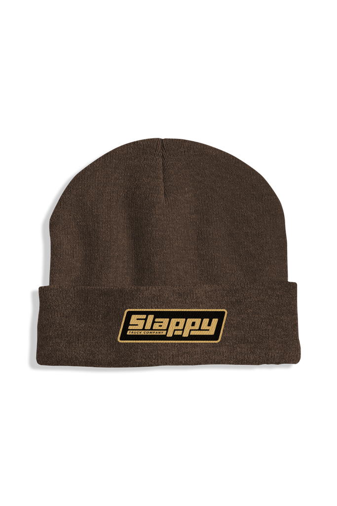 SLAPPY OG LOGO ROLL UP BEANIE BROWN