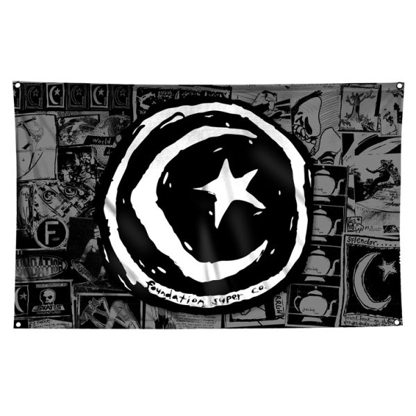 FOUNDATION STAR & MOON ZINE FLAG 37" X 60"