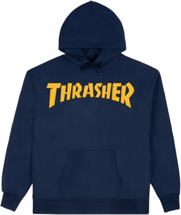 THRASHER COVER LOGO NAVY HD/SWT M