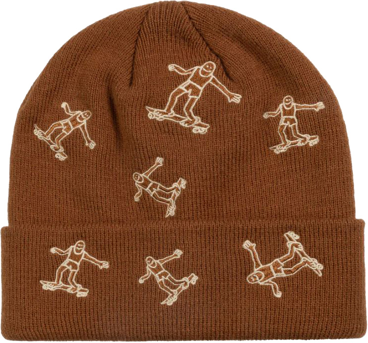 THRASHER GONZ PATTERN BEANIE BROWN