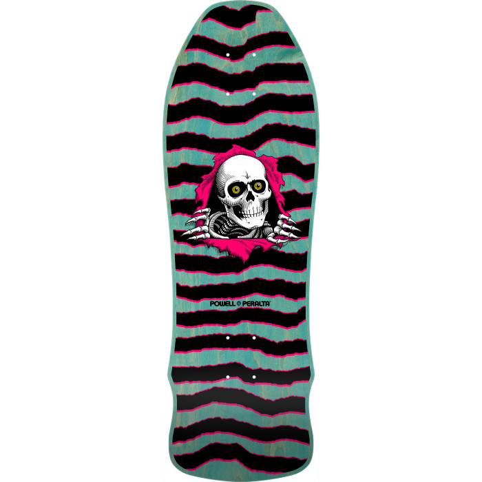 POWELL GEEGAH RIPPER LIGHT BLUE/PINK REISSUE SHAPED DECK 9.75 X 30.00