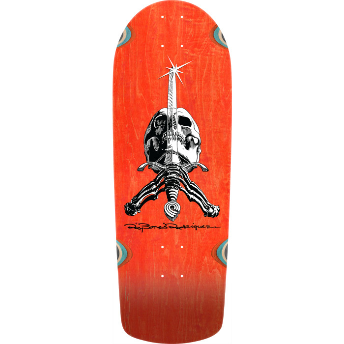 POWELL RODRIGUEZ SKULL & SWORD ORANGE STAIN OG SNUB REISSUE DECK 10.00 X 28.25