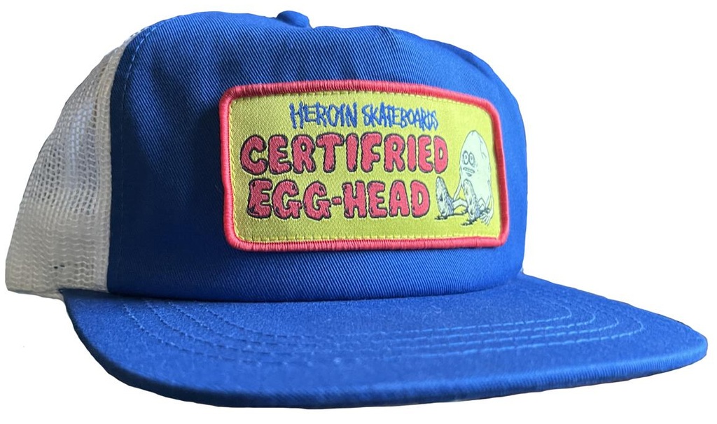 HEROIN CERTIFRIED TRUCKER HAT BLUE