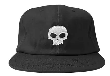 ZERO SINGLE SKULL APPLIQUE SNAPBACK HAT BLACK