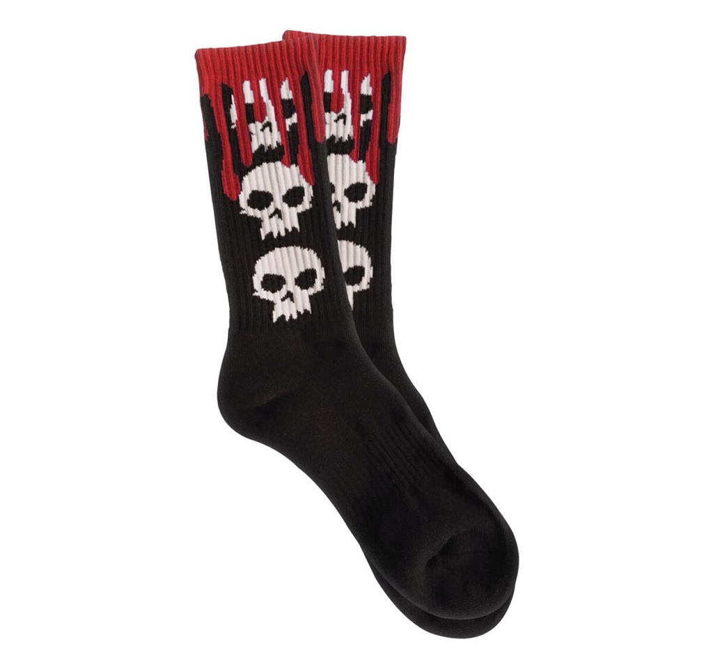 ZERO 3 SKULL BLOOD SOCKS BLACK