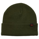 KROOKED EYES CLIP CUFF BEANIE OLIVE/RED