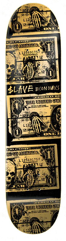 SLAVE TEAM ECONO$LAVE BLACK/GOLD DECK 8.25