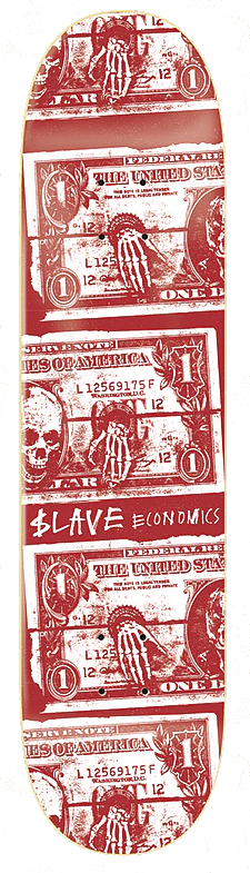 SLAVE TEAM ECONO$LAVE RED/WHITE DECK 8.5