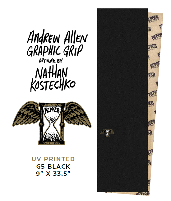 PEPPER G5 ANDREW ALLEN GRAPHIC GRIPTAPE SHEET 9.00 X 33.50