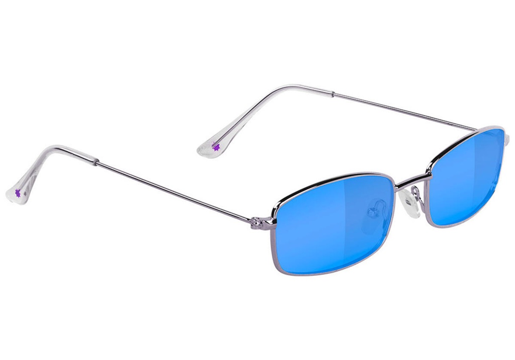 GLASSY RAE SILVER/BLUE MIRROR POLARIZED SUNGLASSES