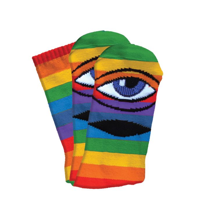 TOY MACHINE SECT EYE SOCKS RAINBOW