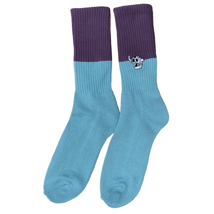 TOY MACHINE DEAD MONSTER SPLIT SOCKS LIGHT BLUE